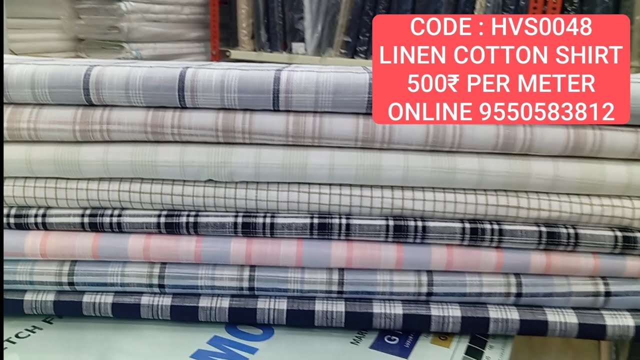 CODE : HVS0048 # LINEN COTTON SHIRT # BIG CHECKS # 500₹ PER METER # CASUAL WEAR SHIRT # MEDIUM THICK