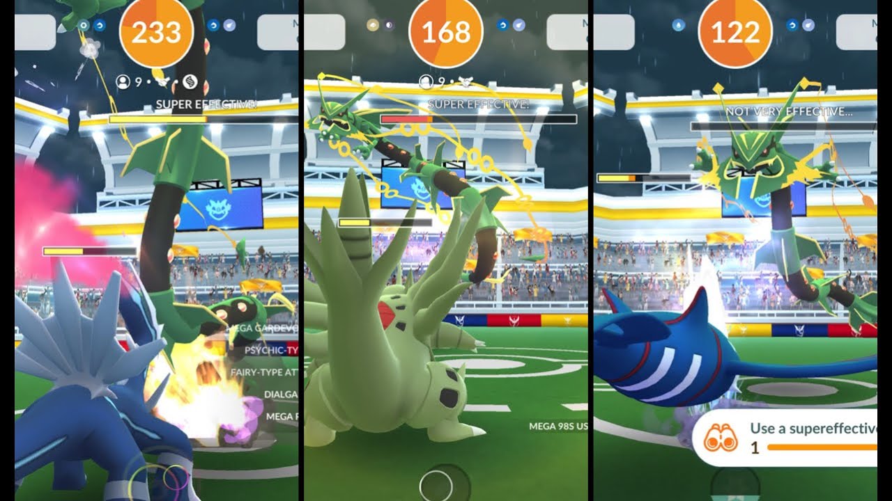 Mega Rayquaza Elite Raid in Pokémon GO with 9 Trainers