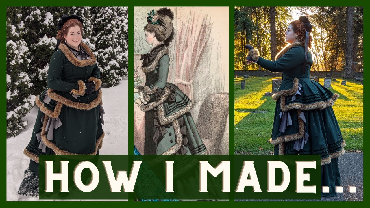 How I Made My Green Wool Winter Bustle Gown