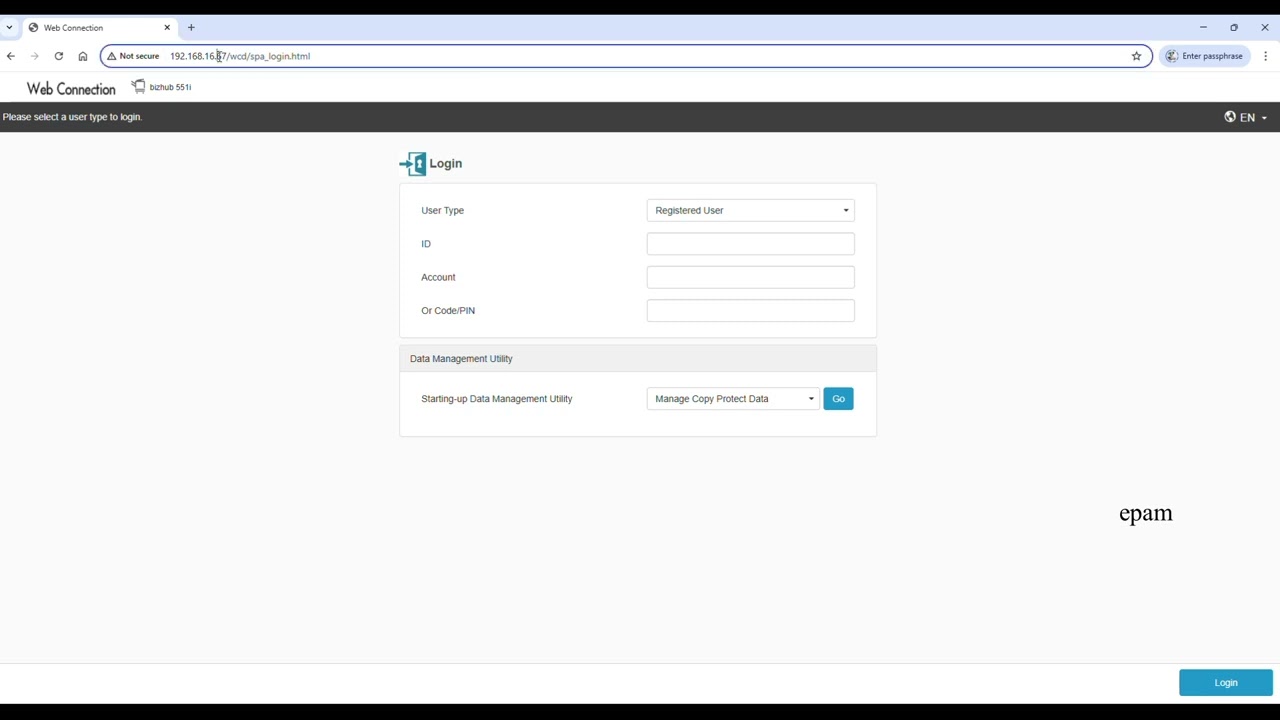 Konica Minolta 551i | Monitoring Consumables Using Web Connection | Administrator (User Mode)