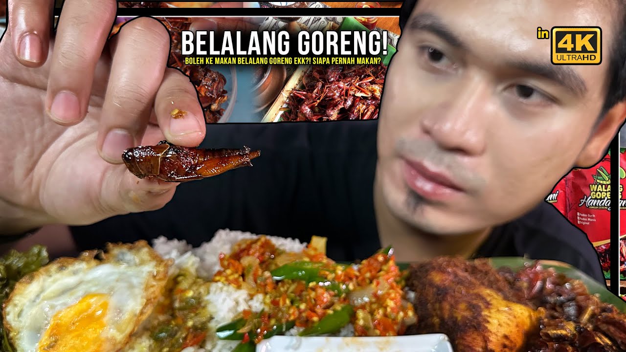 mukbang BELALANG GORENG MASAK PEDAS MANIS! siapa pernah makan Belalang?!