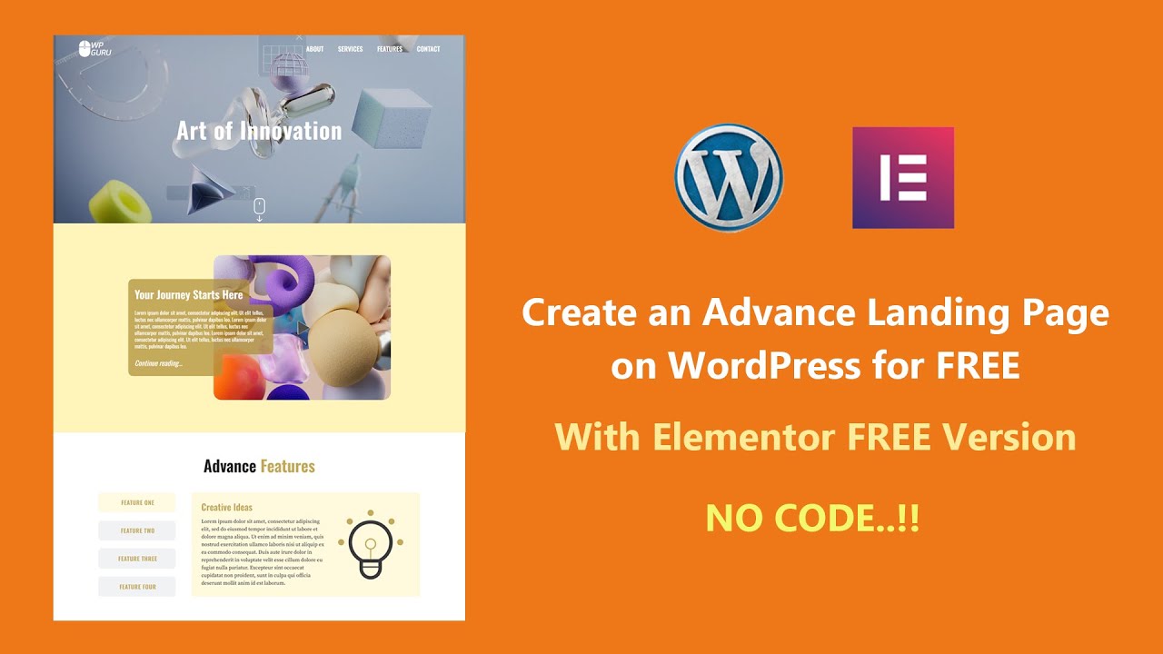 Make Advance Landing Page on WordPress for Free from Scratch