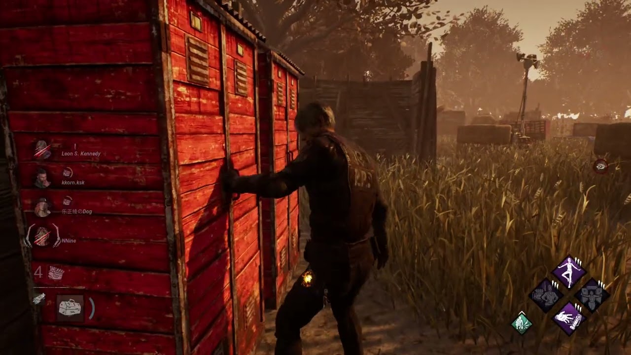 Dead by Daylight   Bloody Leon Kennedy vs The Wraith