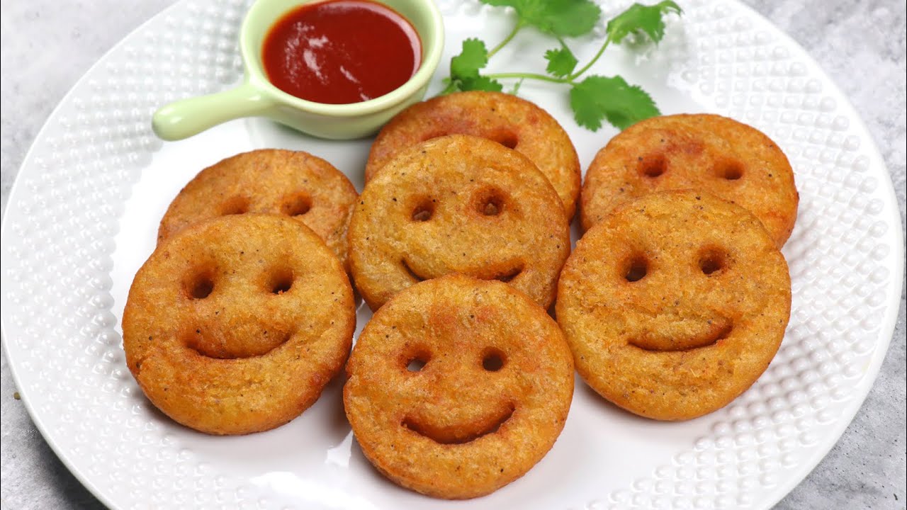 Potato Smiley Recipe | Home made Potato Smiley | How to Make Potato Smiley | Snacks Break