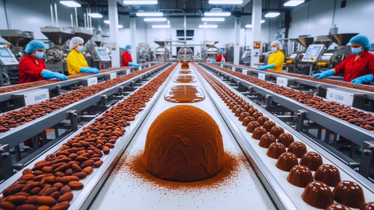 Inside the Mega Chocolate Factory – From Cocoa Bean to Belgian Truffles (Full Process)