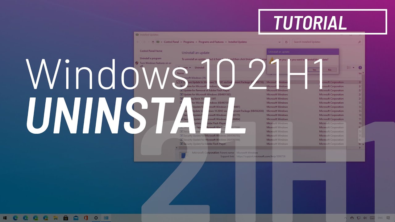 Windows 10 21H1, May 2021 Update: Uninstall and rollback to 20H2 or 2004 process