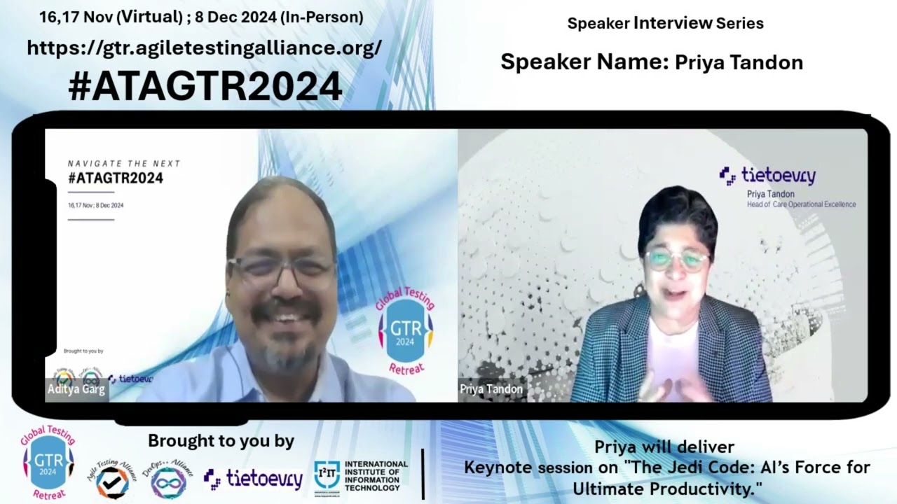 #ATAGTR2024 Speaker Interview Series - Priya Tandon (Tietoevry)