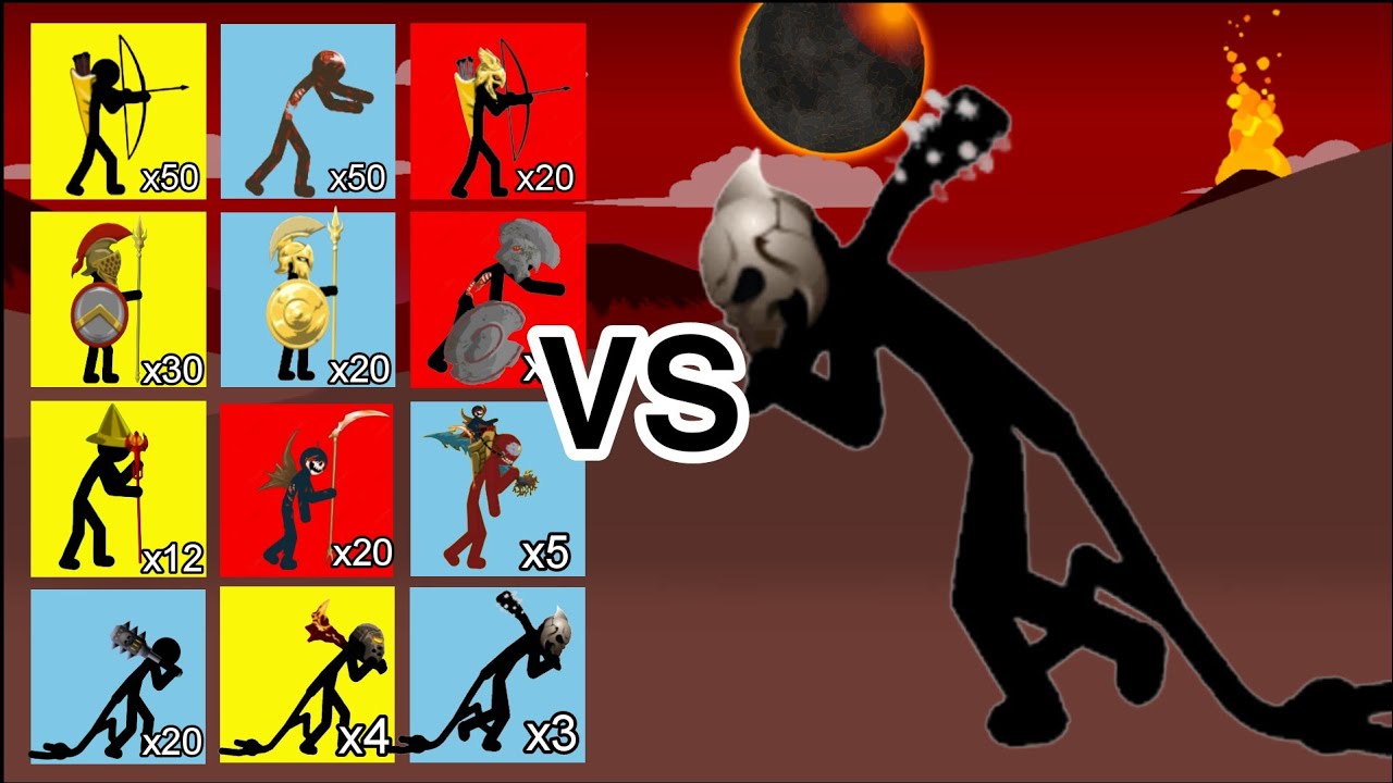 All stick figures from weakest to strongest vs super final boss - Stick War Legacy