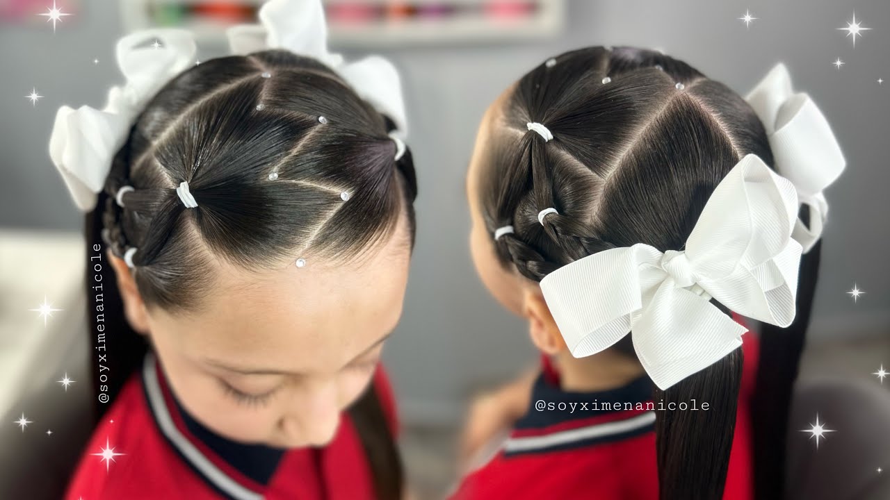 Peinado para la Escuela 📚🎒fácil & Bonito