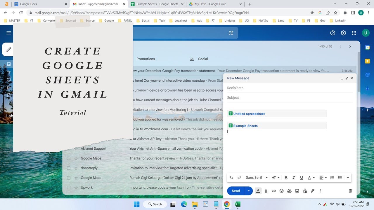 How to Create Google Sheet in Gmail