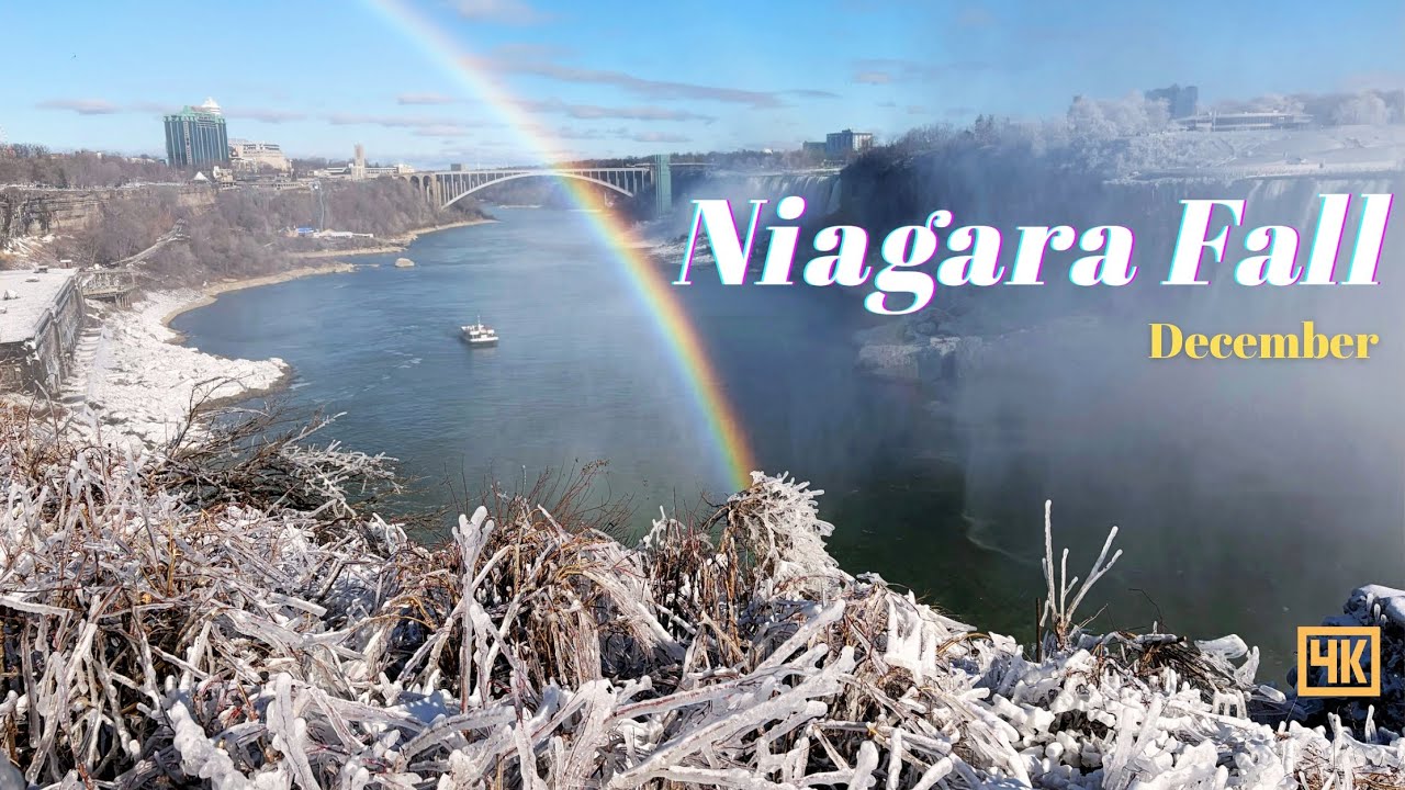Niagara Falls in mid-December 2025 | Original Soundtrack, Walk, First-Person Perspective | Rainbows