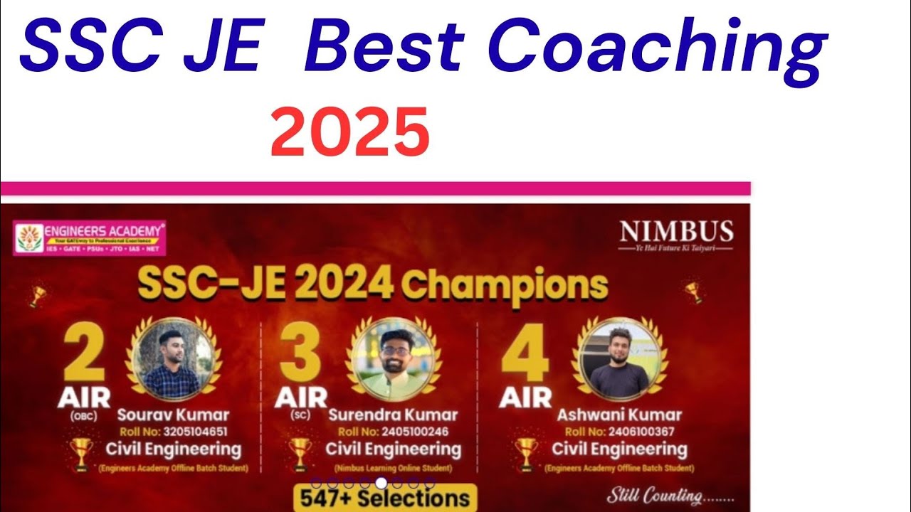 SSC JE Junior Engineer Best Coaching 2025 RRB JE Target 🎯 only Govt Engineer 