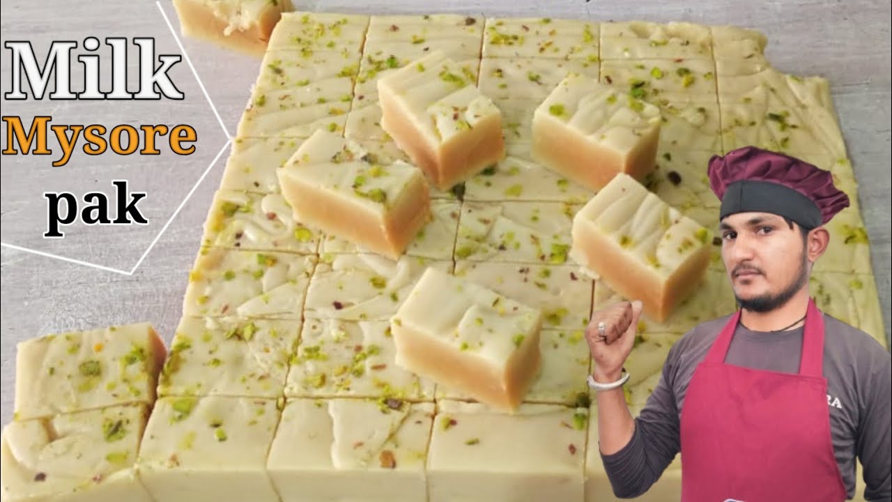 Milk Mysore Pak Recipe 🥣! दूध मैसूर पाक बनाने😋 की बिल्कुल आसान विधि !👌