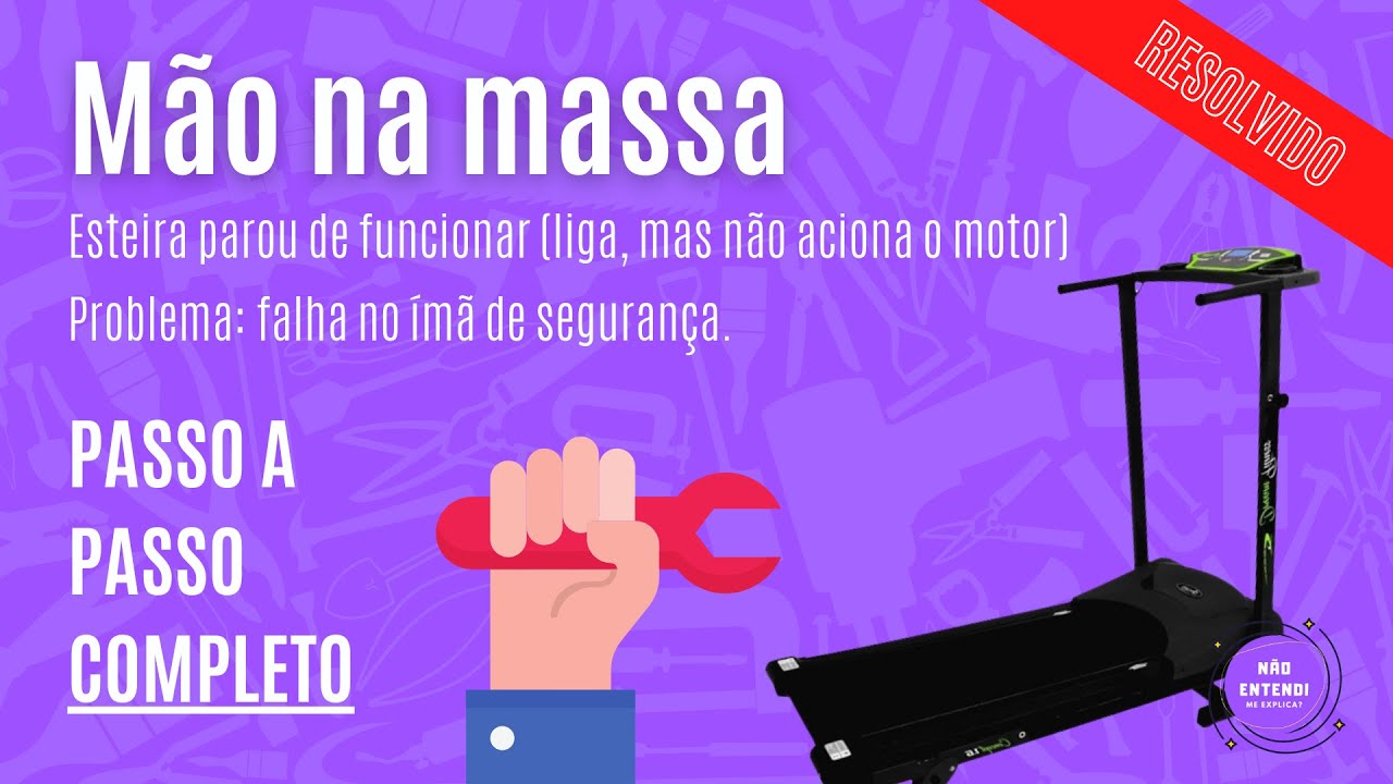 Esteira elétrica não liga!  Não acende a luz com o ímã de segurança? Conserto COMPLETO! Gasto R$4,50