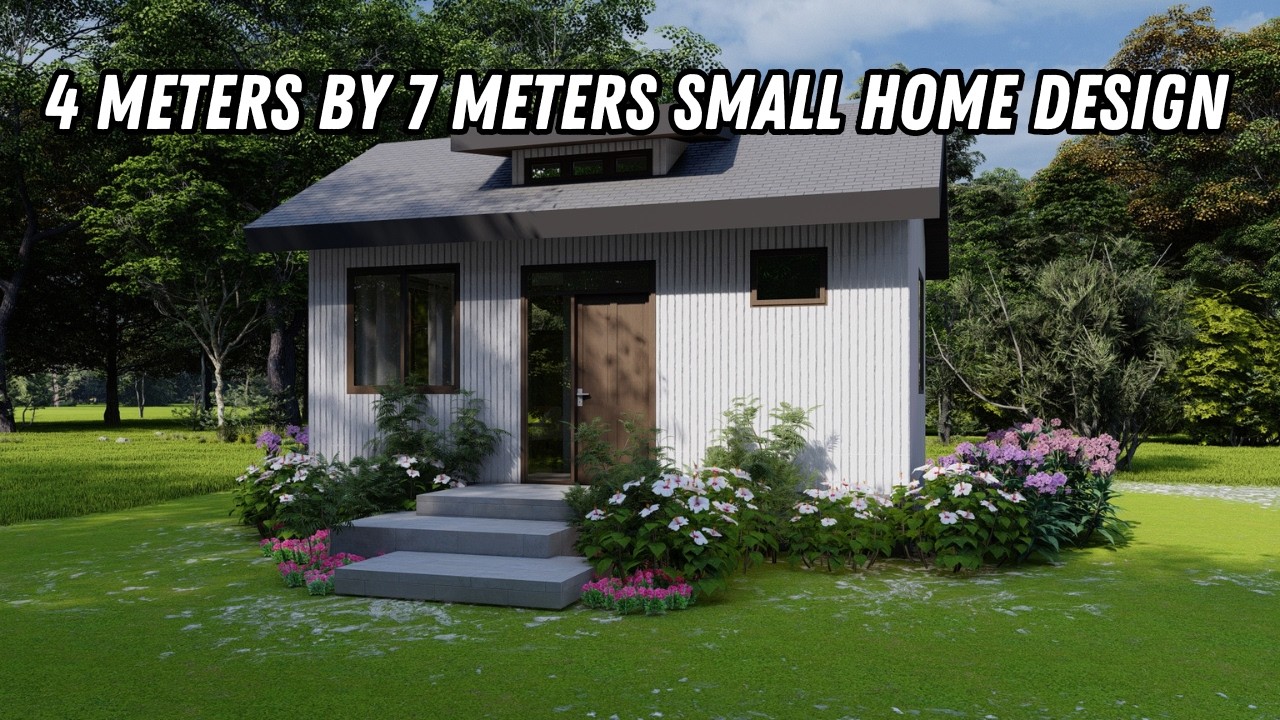 4m x 7m Small House Design | Modern 28sqm Tiny Home with Beautiful Garden | Compact Living Idea