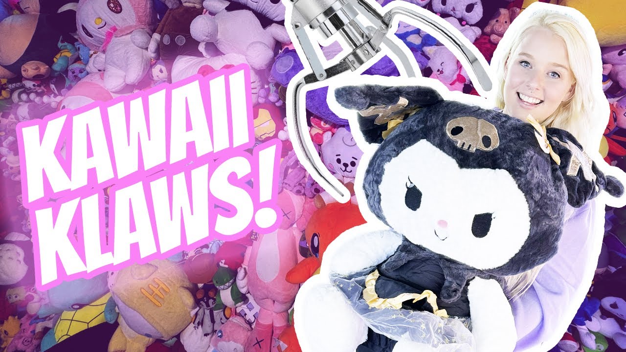 Cute Plush in California at an ALL PURPLE Claw Arcade!