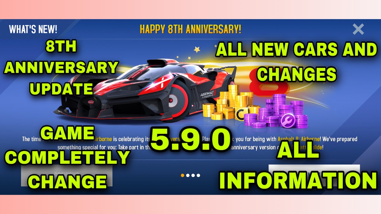 Asphalt 8, Update 49 (5.9.0) is here, All New Cars and Other Information and Changes