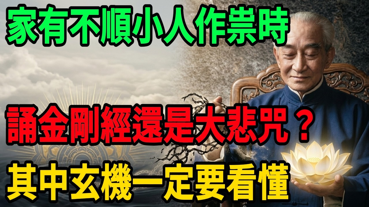 南懷瑾家有不順小人作祟時，誦金剛經還是大悲咒？其中玄機一定要看懂。#南懷瑾 #佛學 #因果 #佛學知識 #佛法智慧 #佛教文化 #修心修行 #大悲咒