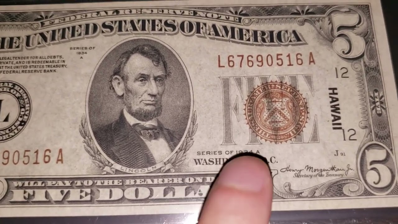 1934A $5 Hawaii
