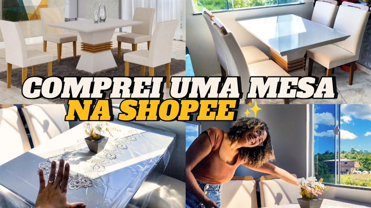 COMPREI UMA MESA NA SHOPEE| mais uma conquista para casa nova 😍💖