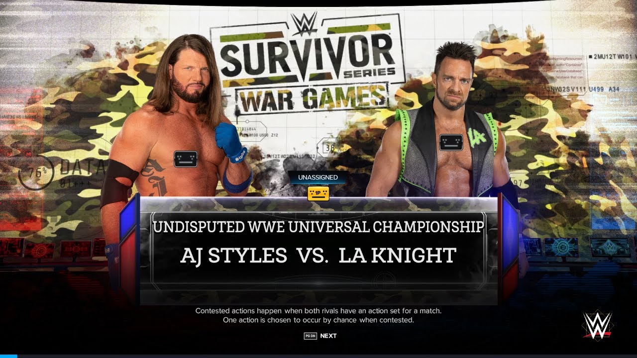WWE 2k24 - AJ Styles vs. LA Knight | Undisputed WWE Universal Championship | PC (Gameplay)