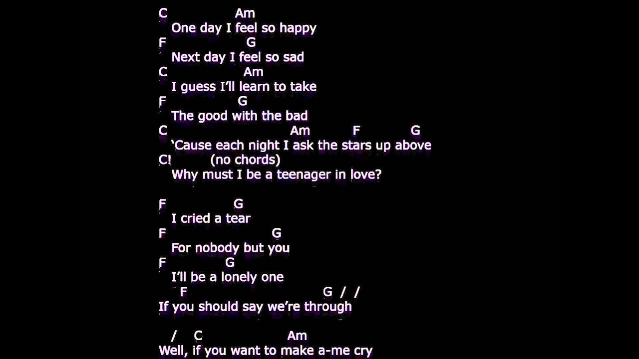 'A Teenager in Love' - lyrics & chords  -  strum your ukulele along with Dion and the Belmonts