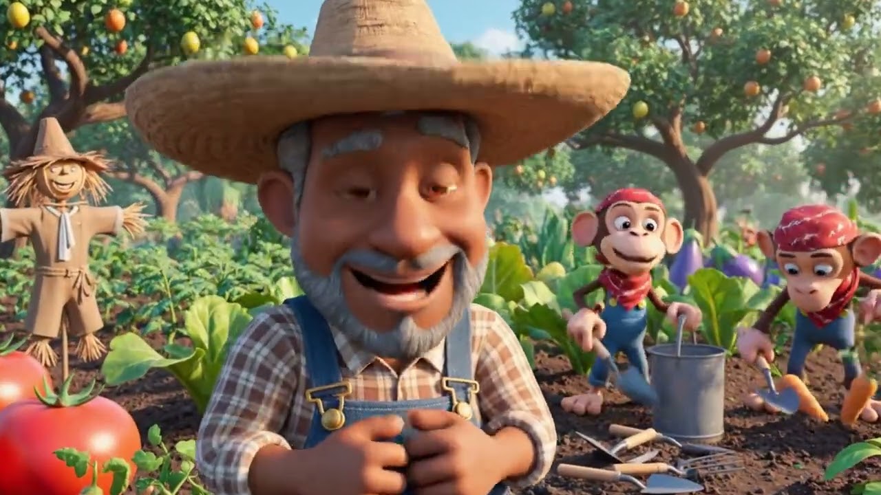 El Monito y la Cabrita Cosechan Verduras en la Granja 🥬🐒🐐 | Video Educativo