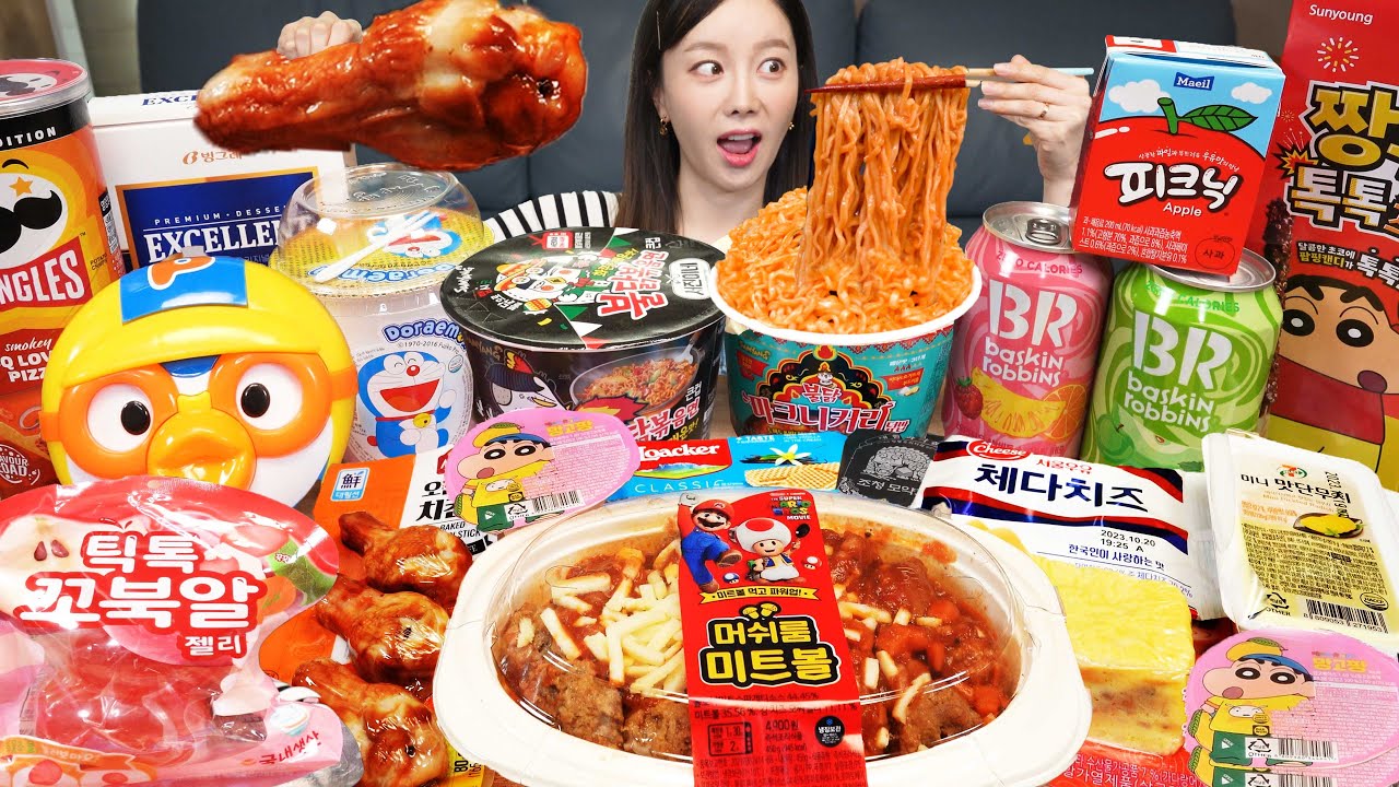 [Mukbang ASMR] Korean Convenience Store 🎉 Buldak Ramen Tiktok Jelly Dessert New Collection Ssoyoung