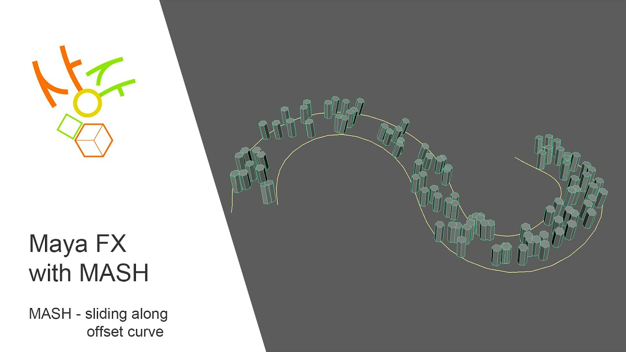 Maya FX with MASH - sliding along offset curve