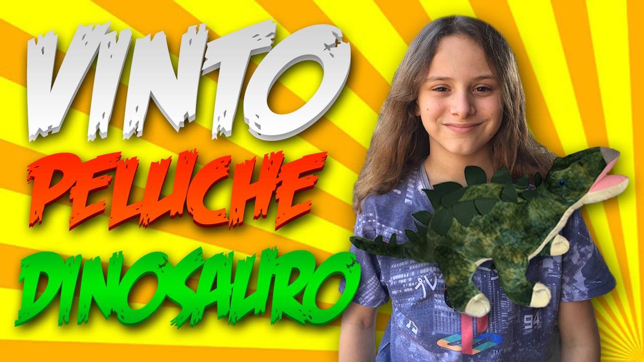 VINTO 2° VOLTA PELUCHE DINOSAURO GIGANTE 90x40 COL GANCIO ALLE MACCHINETTE AL CENTRO COMMERCIALE 30