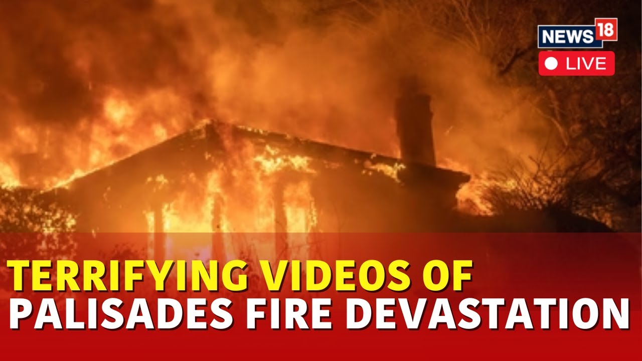 Houses Burnt, Vehicles Abandoned: Terrifying Videos Capture Palisades Wildfire Devastation | N18G