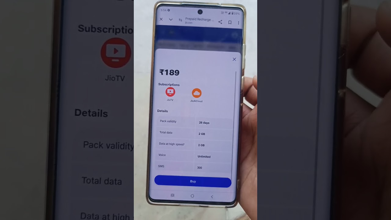 Jio Affordable Recharge Plan ₹189 Plan All Details And Velidity 🔥 #shorts.