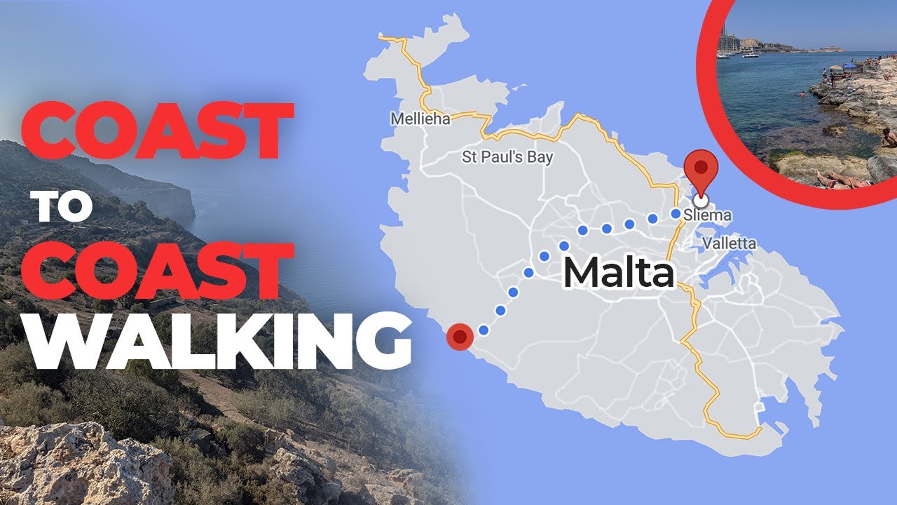 Malta Walk From Coast to Coast (Dingli Cliffs to Sliema) 2021 🇲🇹