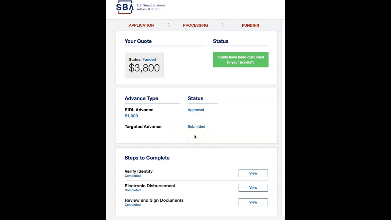 SBA Targeted Advance what you need to know, short and to the point #SBA #EIDL #TargetedAdvance