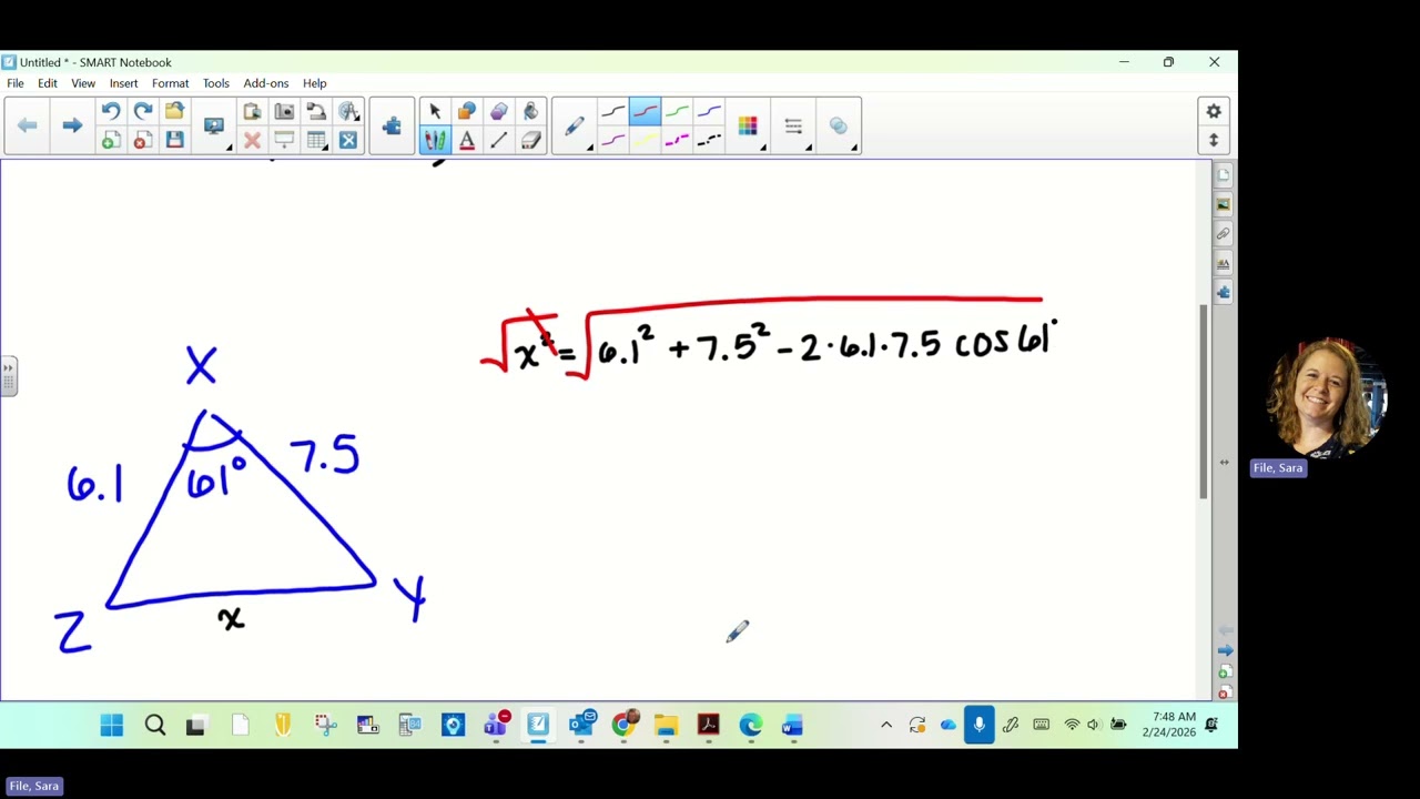 honors geometry  -7B Quiz questions 1-8: law of sines and cosines basic