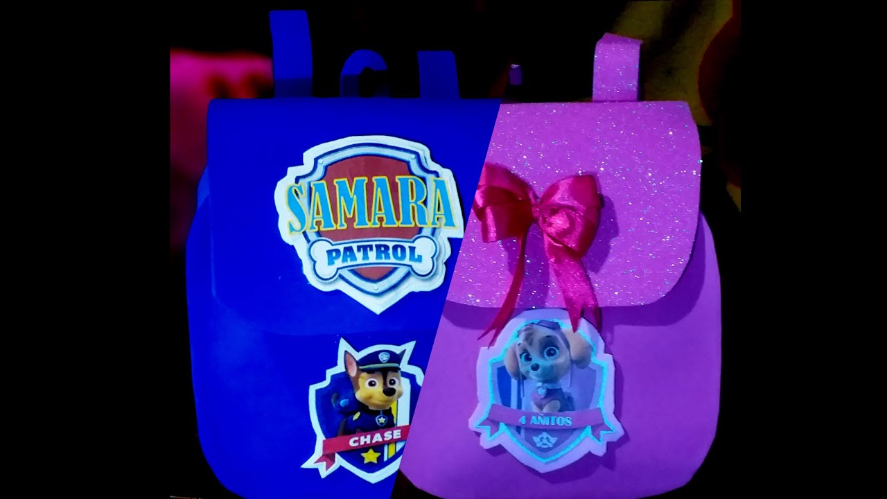 MOCHILA DE GOMA EVA DE LOS PAW PATROL, PASO A PASO