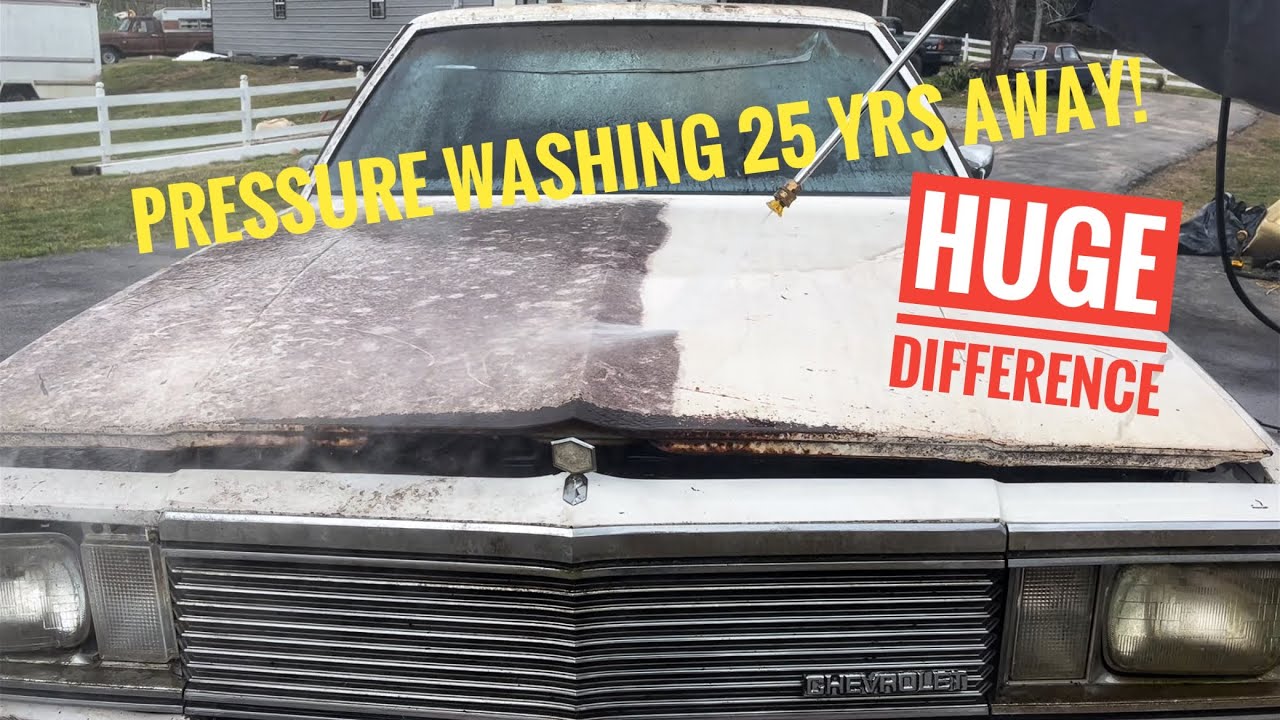 First wash in 25 years 81  incredible difference! 81 Malibu V8