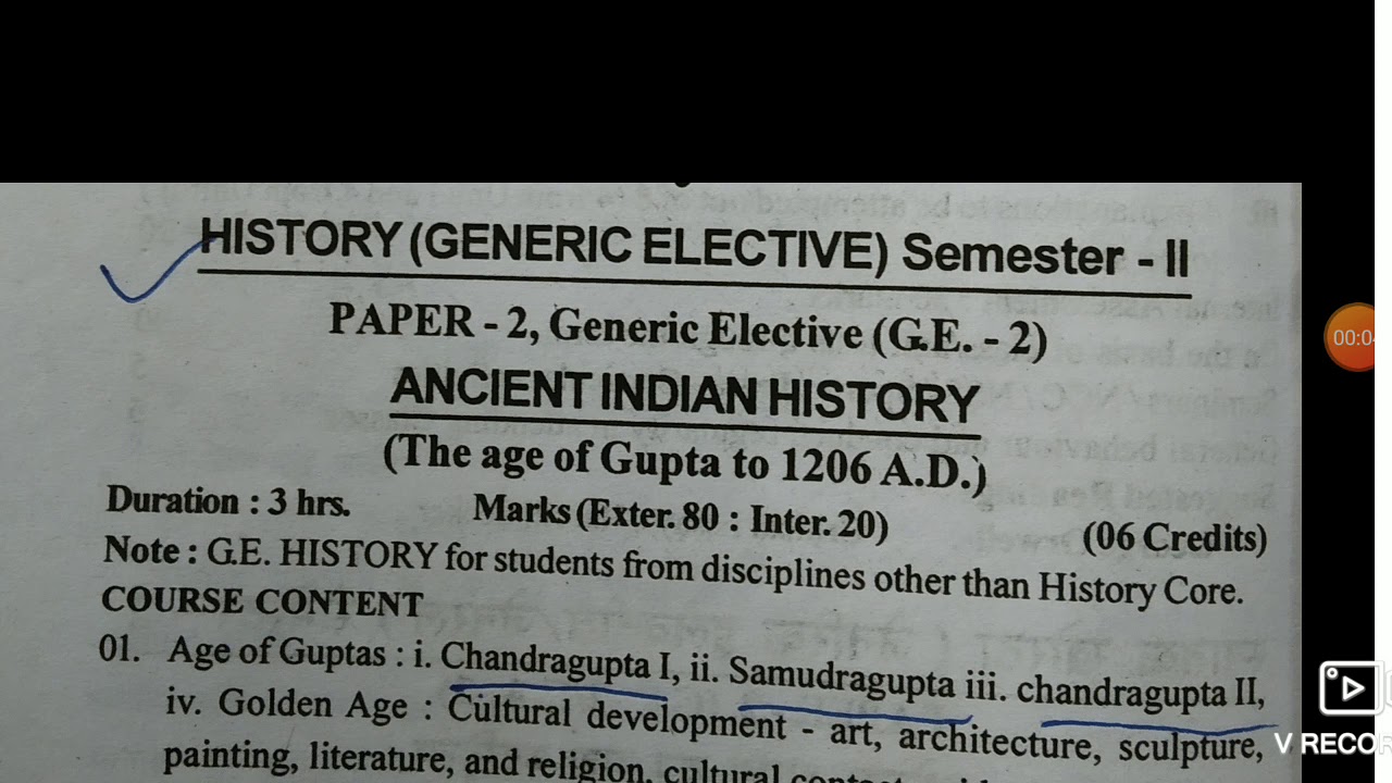 VBU HISTORY (Generic Elective) sem-2 for All hons