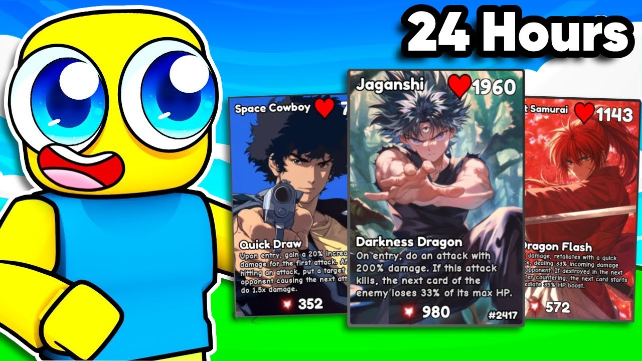 I Spent 24 HOURS Opening Legend Cards In Anime Card Battle!!!