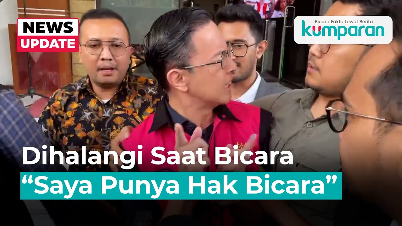 Tom Lembong Dihalangi Saat Bicara ke Wartawan