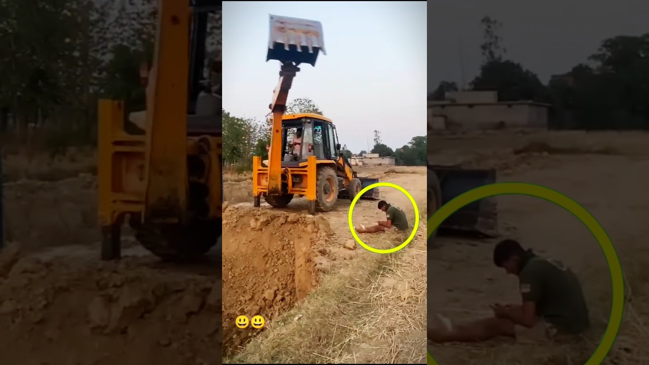 JCB driver picked up this boy 😧#shorts