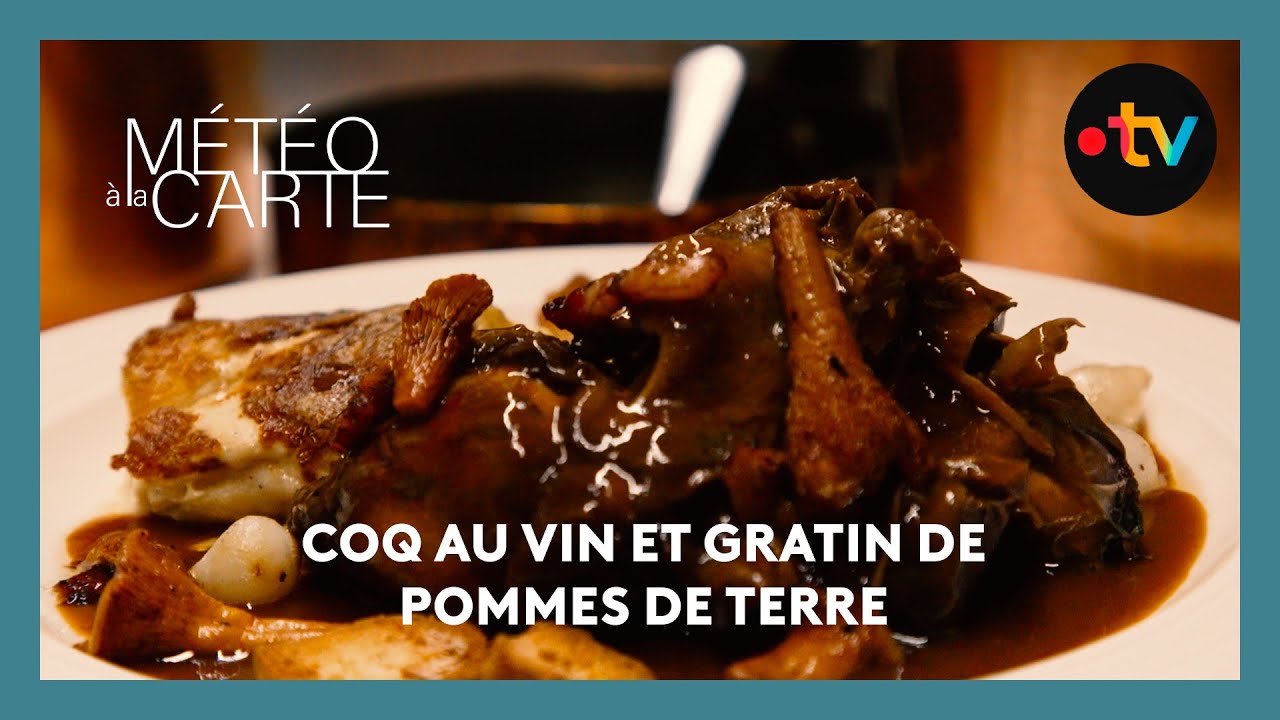 Gastronomie : coq au vin et gratin de pommes de terre