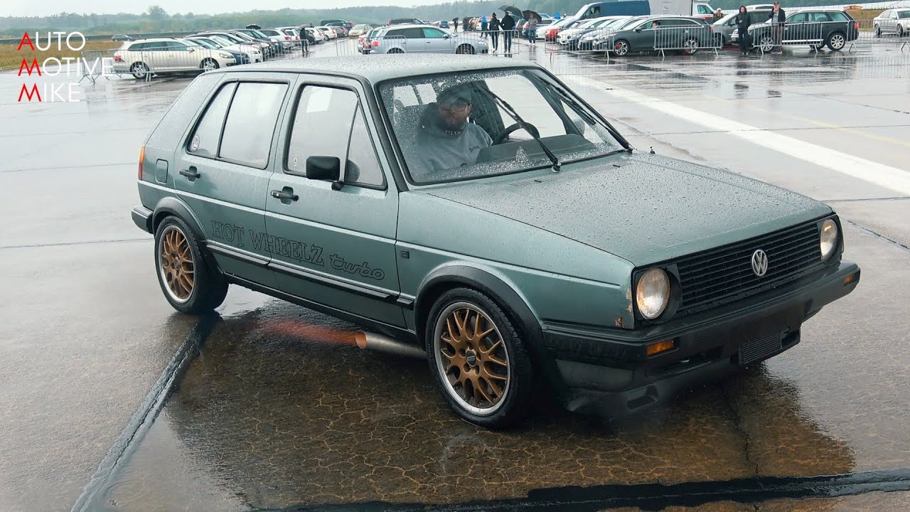 700HP Volkswagen Golf 2 VR6 Turbo shooting flames!