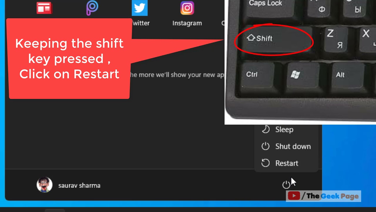 Boot into Advanced startup mode in Windows 11