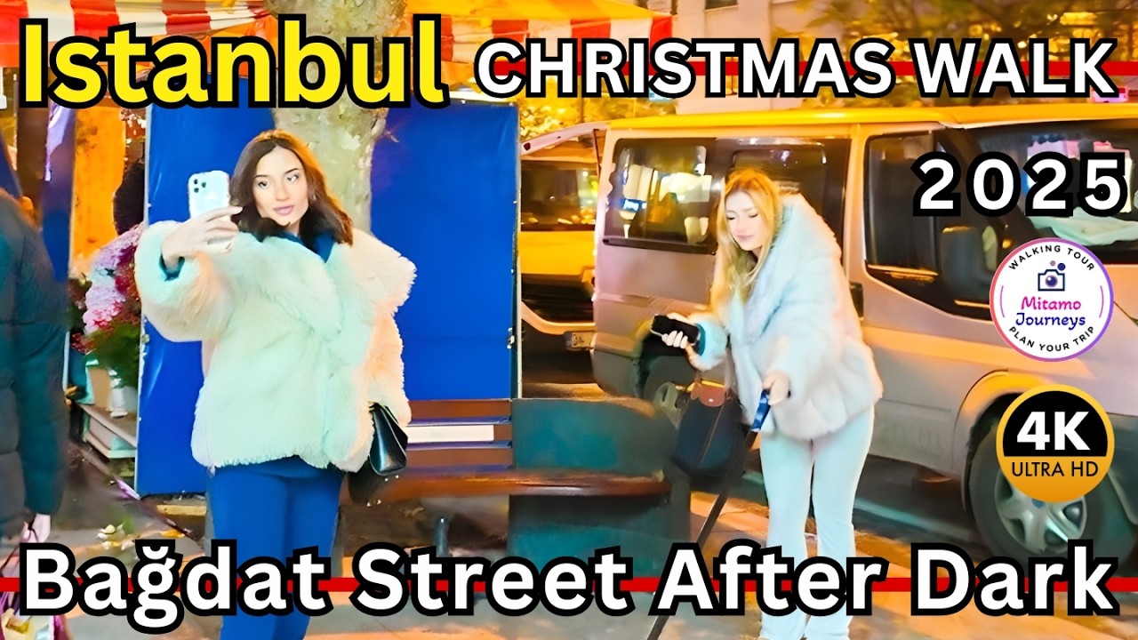 Luxury Istanbul Night Walk 🎄 Bağdat Street Christmas Lights | 4K UHD