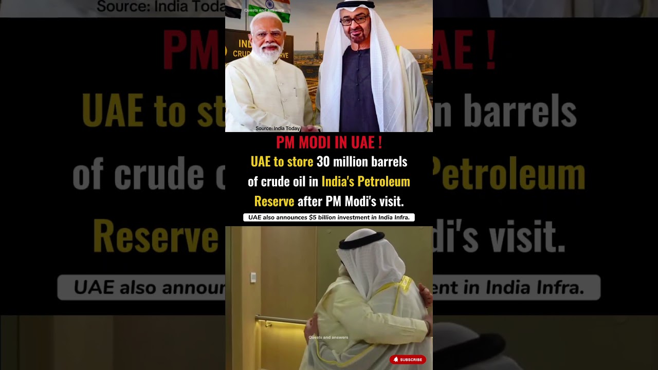 UAE to store 30 million barrels of oil in India's petrol reserves #india #uae #geopolitics #viral#yt