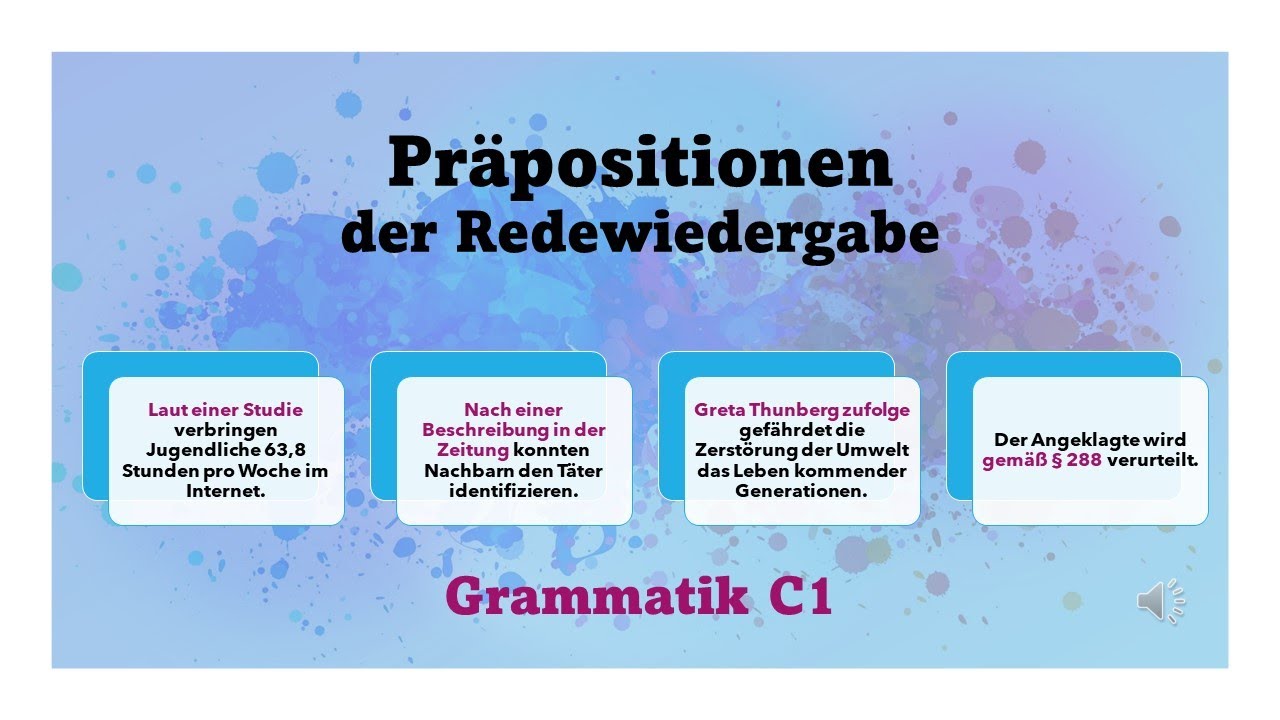 Präpositionen der Redewiedergabe #redewiedergabe_c1