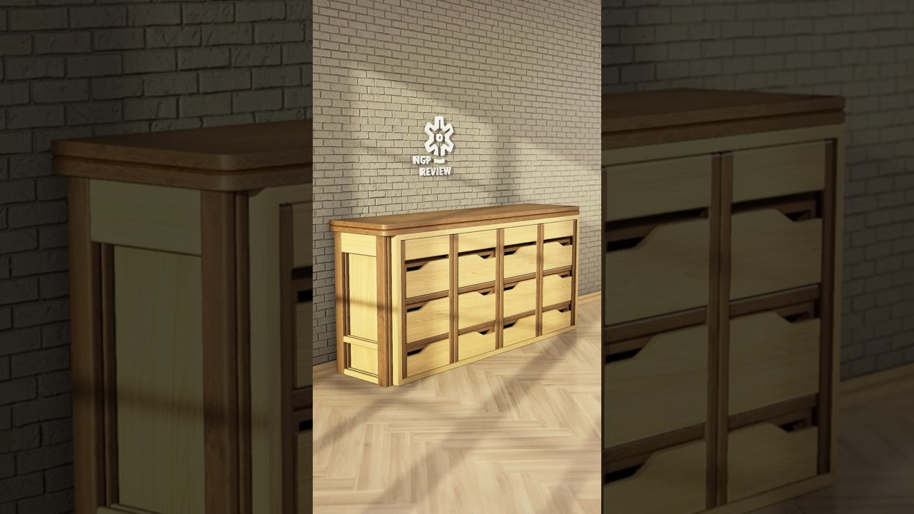 Space-Saving Furniture Design Concept: Hidden Chairs & Expanding Table