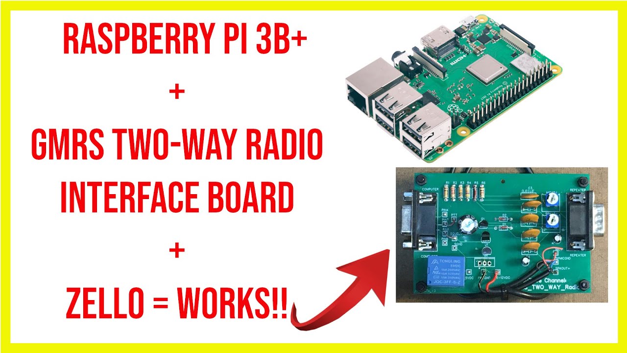 🔺 Raspberry Pi 3b+ Gmrs two-way radio interface board for retevis RT97S/midland MXR10+ZELLO = WORKS🔺