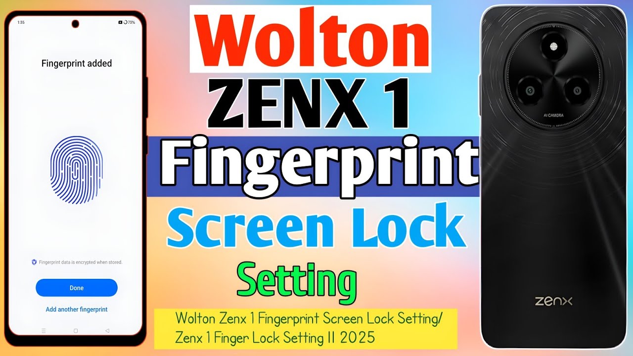 How To Wolton Zenx 1 Fingerprint Screen Lock Setting/Zenx 1 Finger Lock Setting || 2025